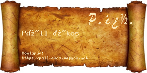 Páll Ákos névjegykártya
